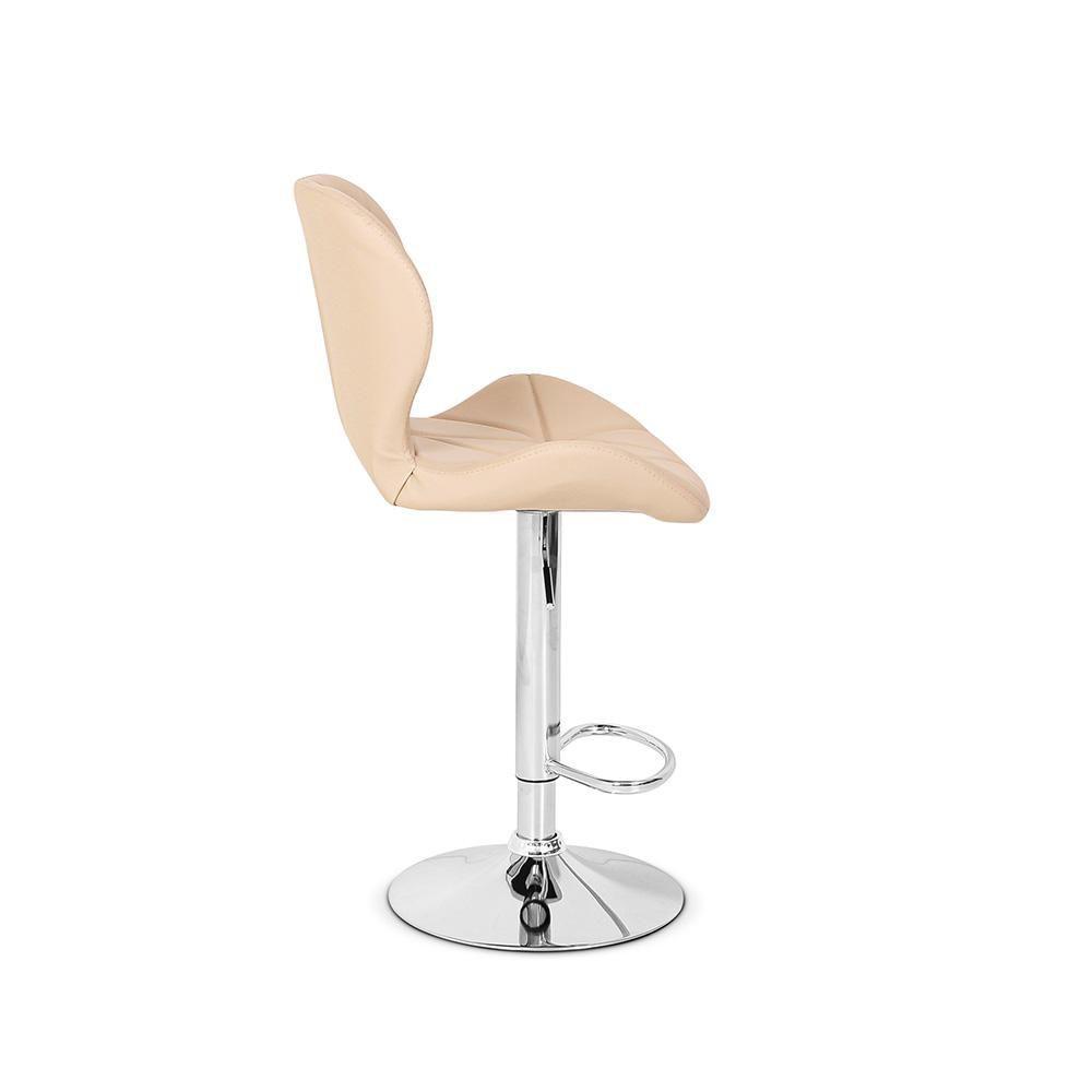 Conjunto 02 Banquetas Slim Couro Pu Regulagem de Altura Nude - 3