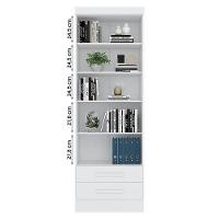 Livreiro 3420 Com 2 Gavetas E 5 Prateleiras Branco Branco - 3