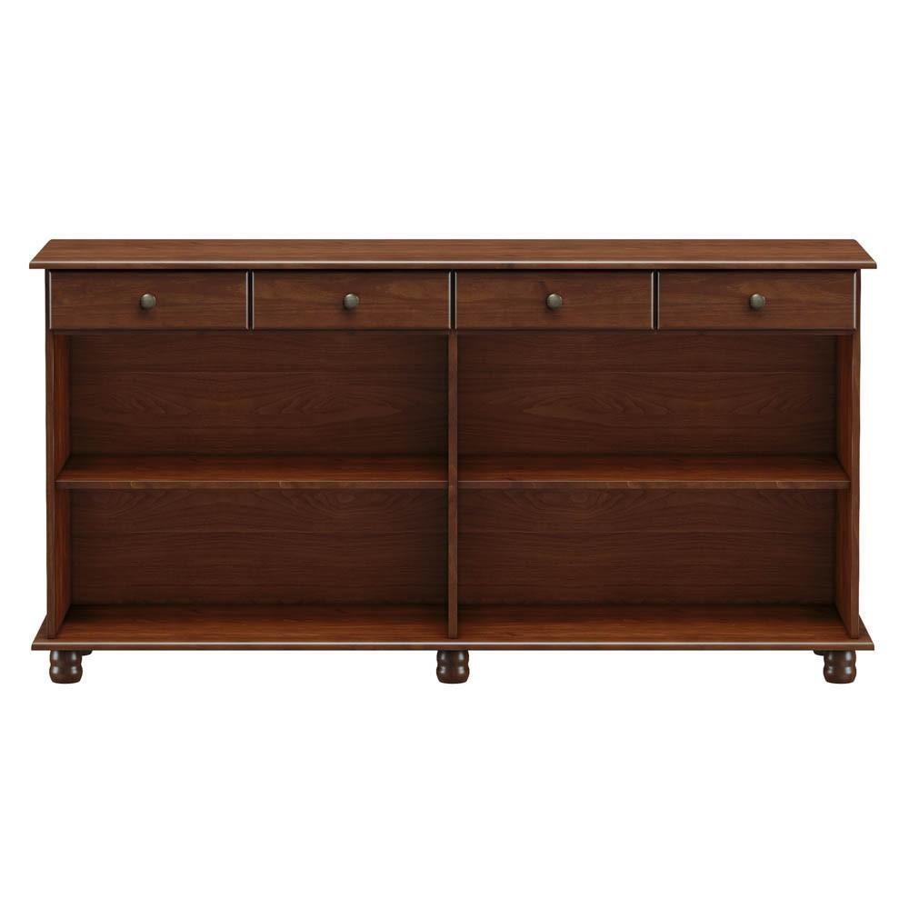 Balcão Buffet Sala De Jantar Rústico 168cm 4 Portas 4 Gavetas Rubia F07 Café - Mpozenato - 3