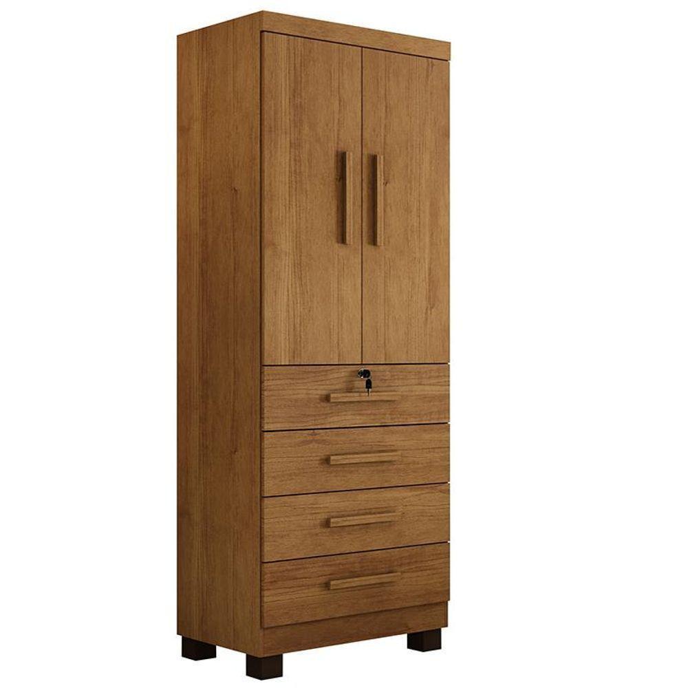 Guarda Roupa New Maia Quarto Com 4 Gavetas E 2 Portas Cinamomo Cinamomo - 1