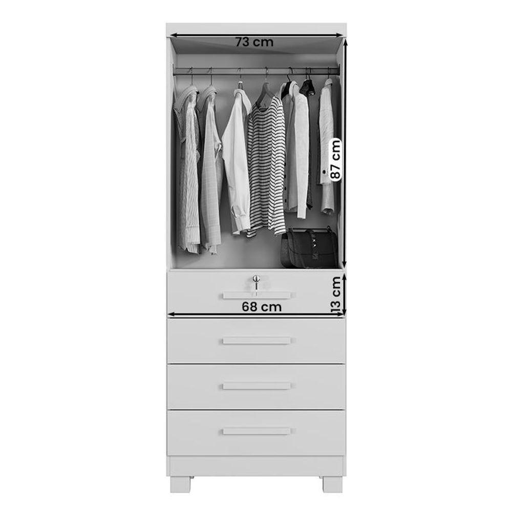 Guarda Roupa New Maia Quarto Com 4 Gavetas E 2 Portas Cinamomo Cinamomo - 4