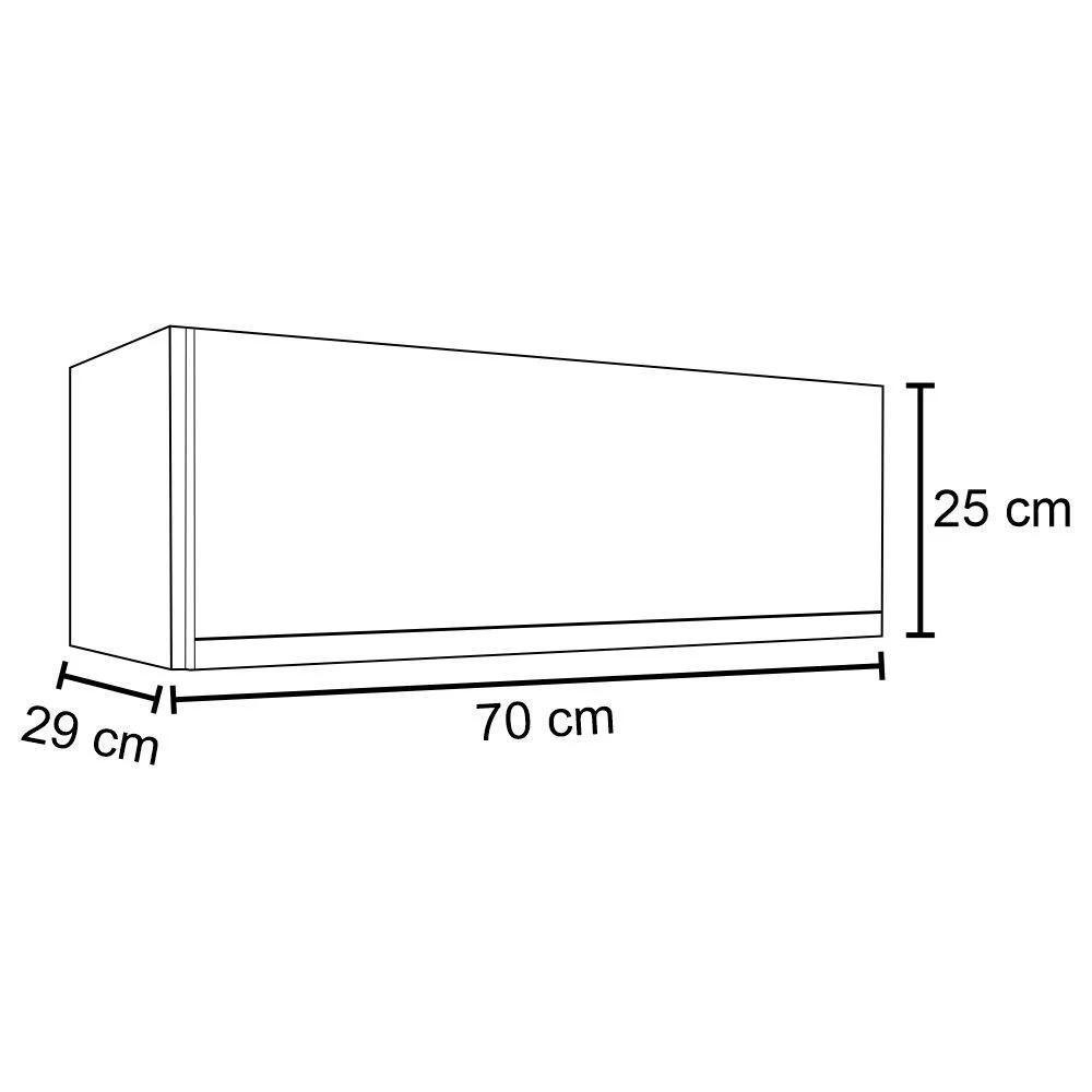 Armário Aéreo De Cozinha Para Geladeira 70cm Texas Preto/cinza - Lumil Móveis - 4