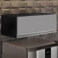 Armário Aéreo De Cozinha Para Geladeira 70cm Texas Preto/cinza - Lumil Móveis - 2