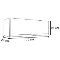 Armário Aéreo De Cozinha Para Geladeira 70cm Texas Preto/cinza - Lumil Móveis