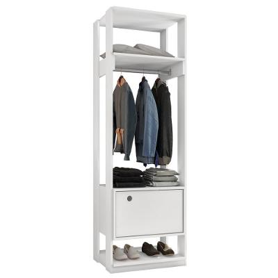 Módulo Guarda Roupa Closet 58cm Com 1 Porta Titan Branco