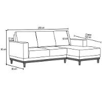 Sofá Kayrós 200cm 3 Lugares Chaise Esquerdo D05 Linho Bege - 2