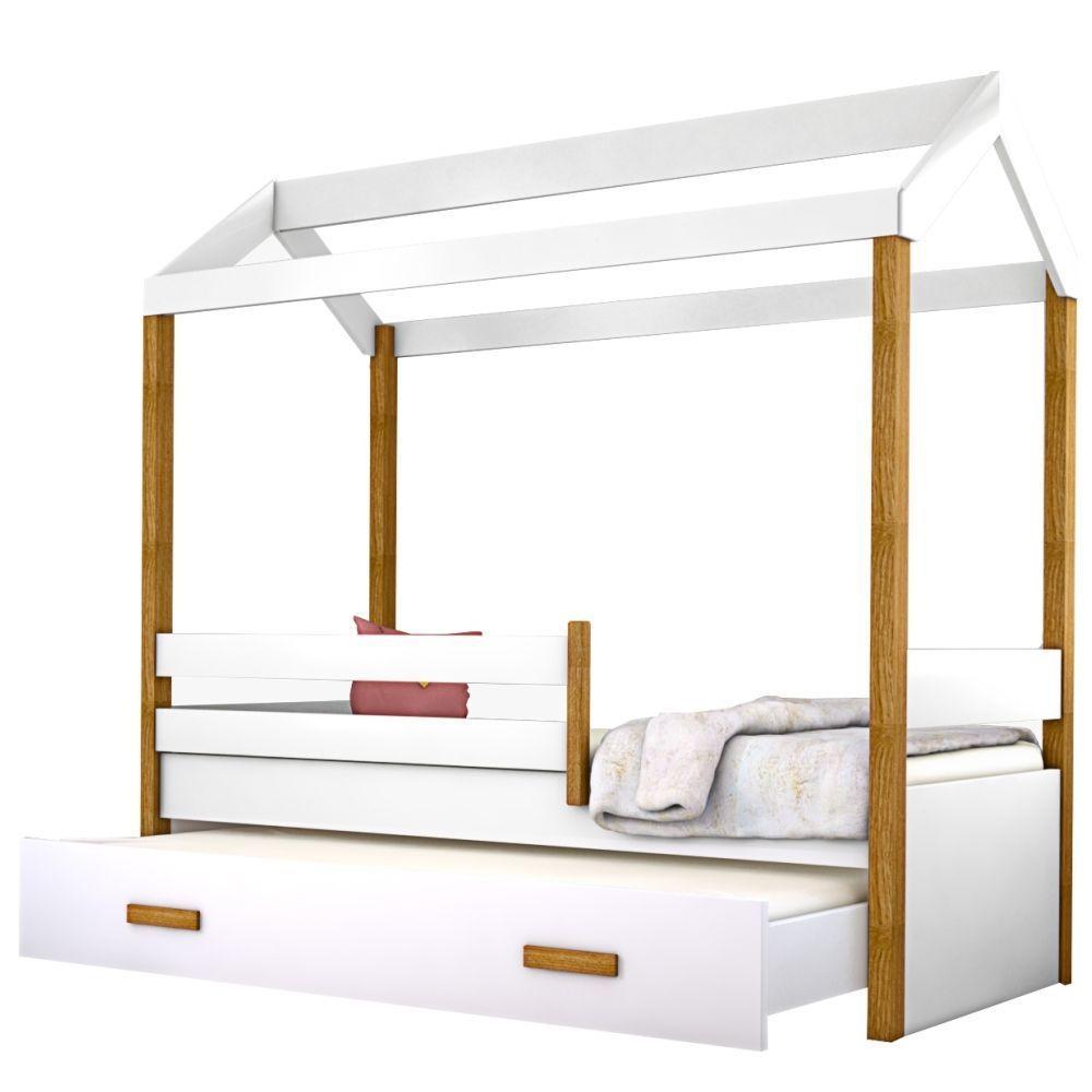 Cama Montessori Cabana Com Auxiliar E Colchão - 4