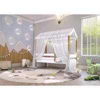Cama Montessori Com Cordão Led Colchão E Dossel Branco - 2