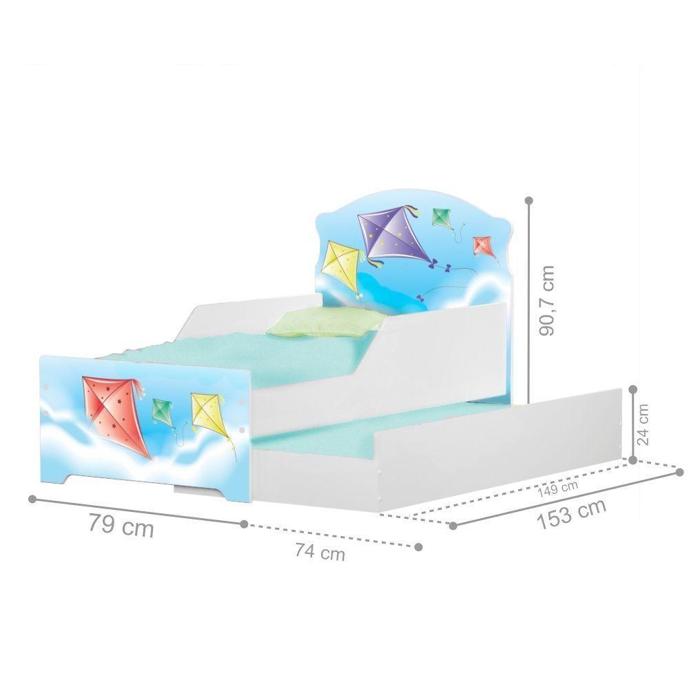 Mini Cama Infantil Com Auxiliar Pipa No Céu Com Colchões - 3