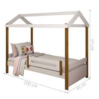 Cama Montessori Cabana Solteiro Branco E Mel Com Colchão - 3