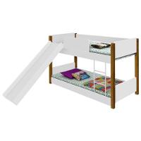 Beliche Mini Cama Branca E Mel Com Escorregador E Colchões - 7
