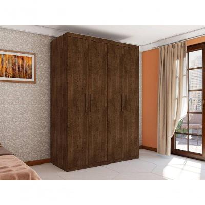 Guarda Roupa Casal Miami 4 Portas de Bater 3 Gavetas Malbec MDP Framar Móveis