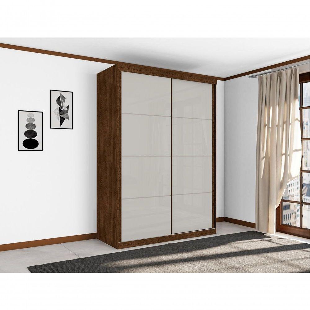 Roupeiro Solteiro Duas Portas Correr Malbec Off White - 2