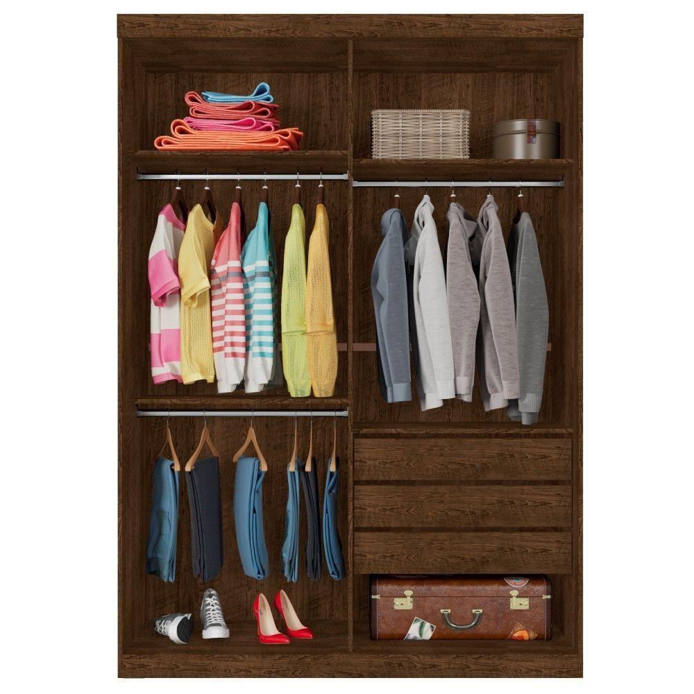 Roupeiro Solteiro Duas Portas Correr Malbec Off White - 3