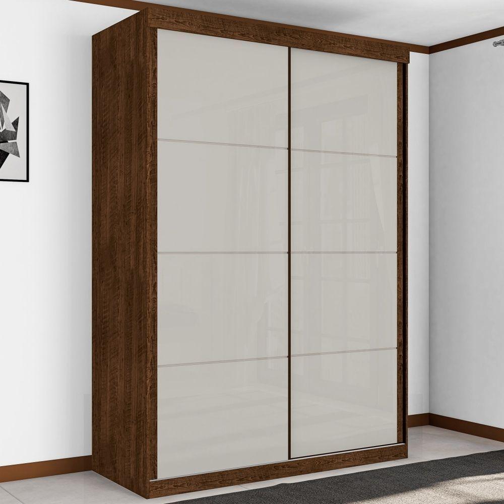 Roupeiro Solteiro Duas Portas Correr Malbec Off White - 5