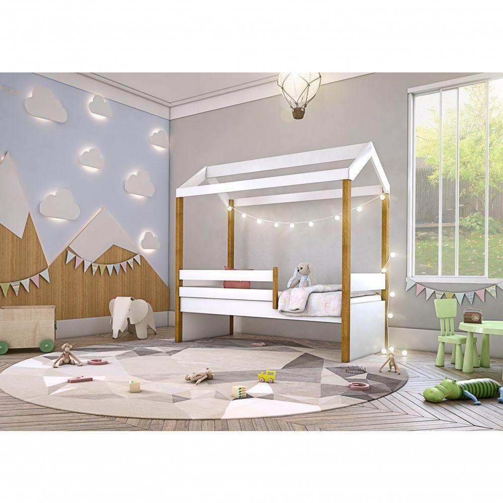 Cama Montessori Cabana Solteiro Com Cordão Led - 2