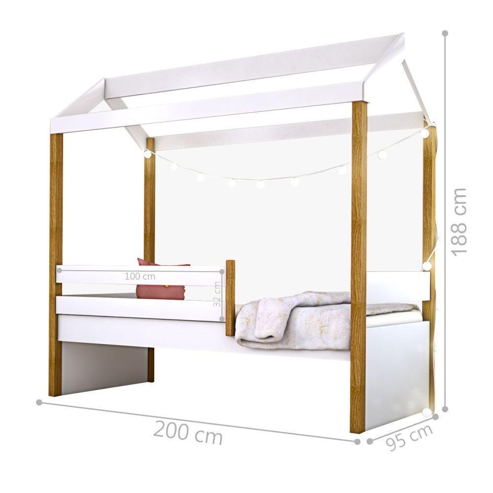 Cama Montessori Cabana Solteiro Com Cordão Led - 4
