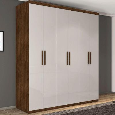 Guarda Roupa Casal Dubai Turquia 6 Portas Bater Malbec Off White MDP-MDF