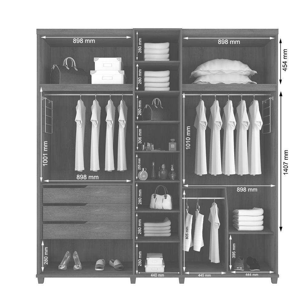 Roupeiro 5 Portas Com Sapateira Vanda Freijó Off White - 3