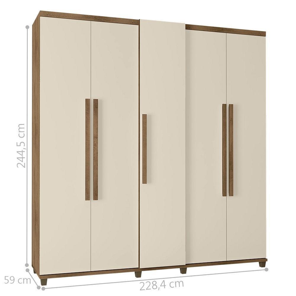 Roupeiro 5 Portas Com Sapateira Vanda Freijó Off White - 4