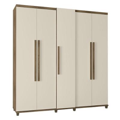 Guarda Roupa Casal Sapateira Vanda 5 Portas 3 Gavetas Freijó Off White RV Móveis