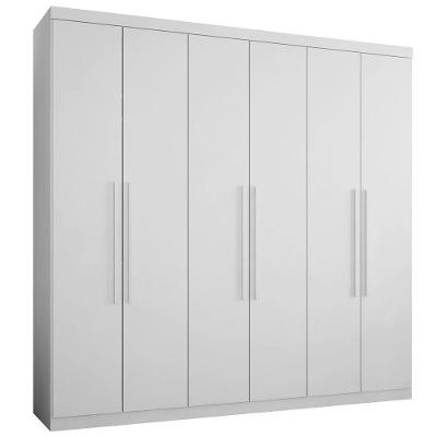 Guarda Roupa Casal Roupeiro Gold 6 Portas 4 Gavetas Branco MDF