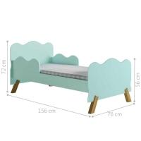 Mini Cama Nuvenzinha Verde Com Proteção Lateral - 3