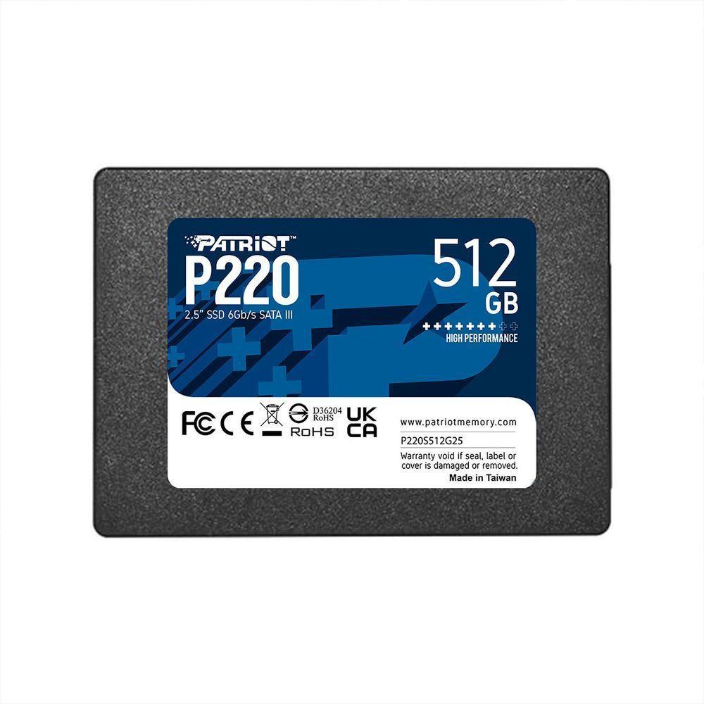Ssd 512gb Patriot P210, 2.5" Sata Iii 6gb/s, Leitura 520mb/s, Gravação 430mb/s - P210s512g25 - 5