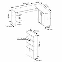 Conjunto Escritório 2 Peças Com Mesa De Canto Em L E Armário - 2
