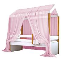 Cama Montessori Cabana Solteiro Com Dossel Rosa - 1