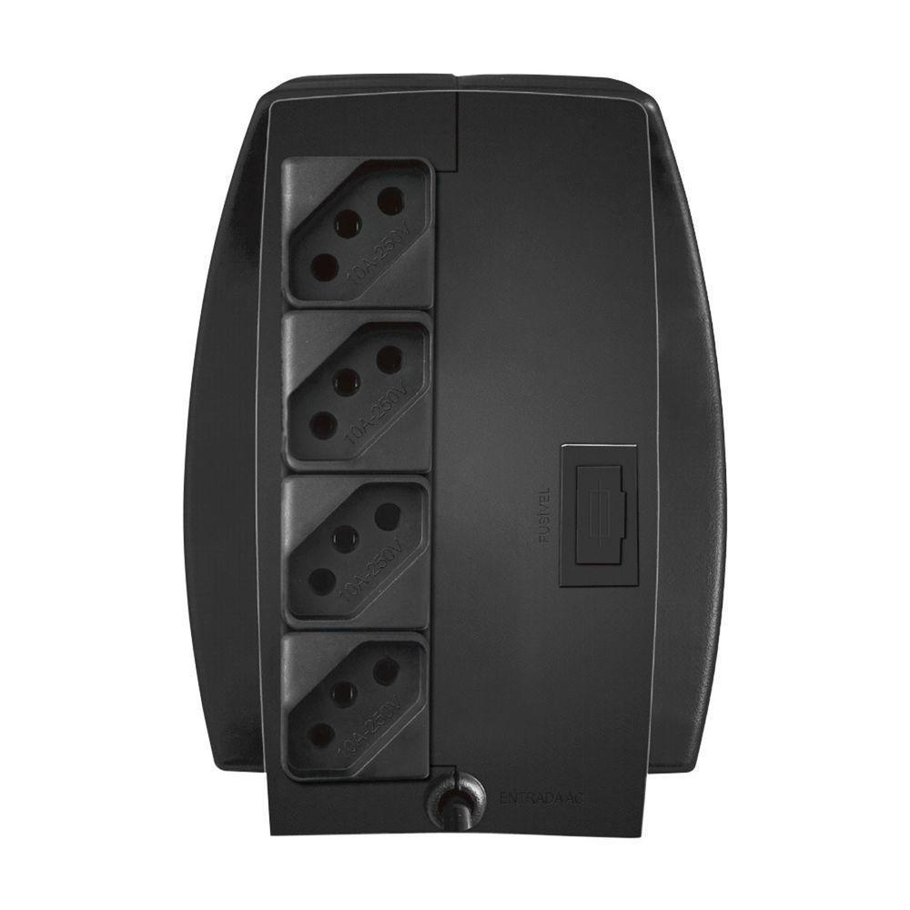 Estabilizador 300va Coletek, Monovolt 115v, 4 Tomadas, Preto - Es-300va-m - 4