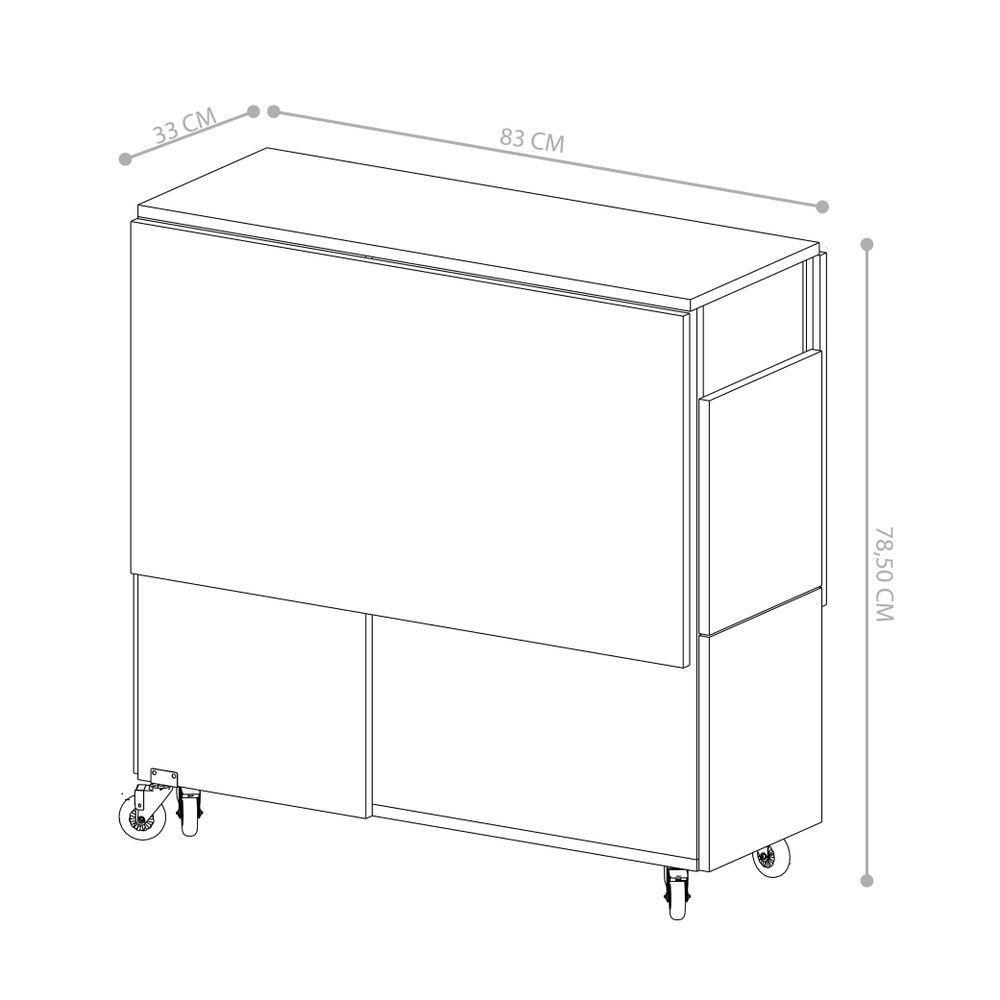 Mesa Retrátil Com Banquetas Preto - 4