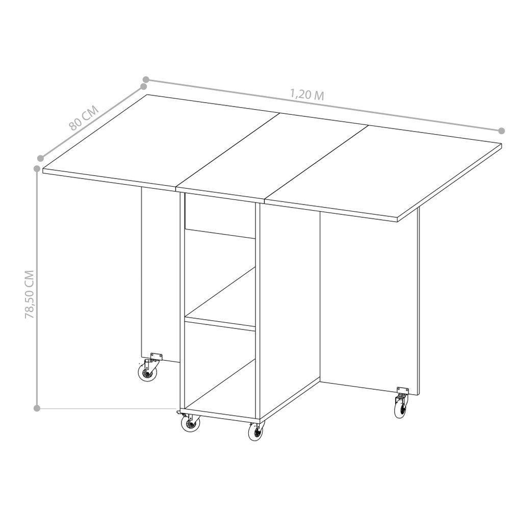 Mesa Retrátil Com Banquetas Preto - 5