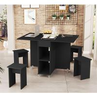 Mesa Retrátil Com Banquetas Preto - 1
