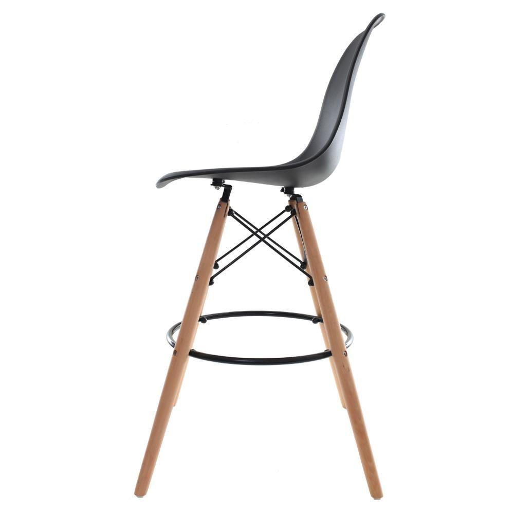 Kit 4 Banquetas Altas c/ encosto p/Cozinha Americana Preto - 3