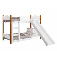 Mini Beliche Infantil Branco Com Escorregador E Colchões - 5