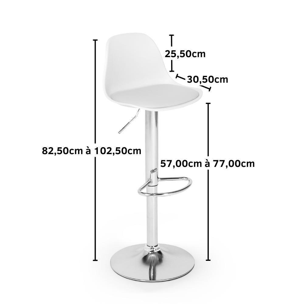 Banqueta Alta Base Giratória Com Encosto Leda - Branco - 2