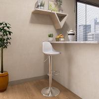 Banqueta Alta Base Giratória Com Encosto Leda - Branco - 9