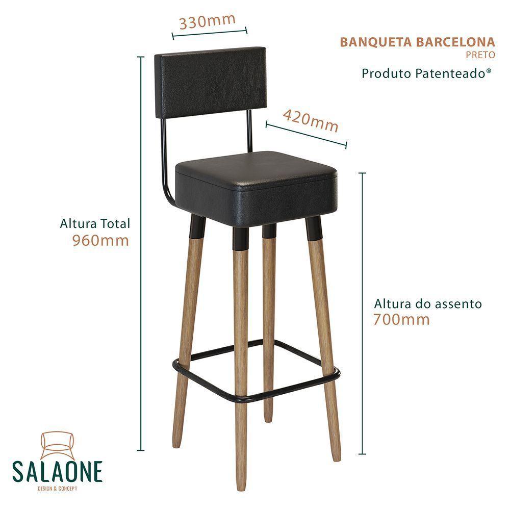 Conjunto 2 Banquetas Barcelona Tecido Sintético Verde - 2