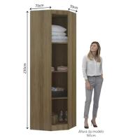 Modulo Guarda Roupa Canto Eucamoveis Paris 1 Porta Com Espelho Avela - 3