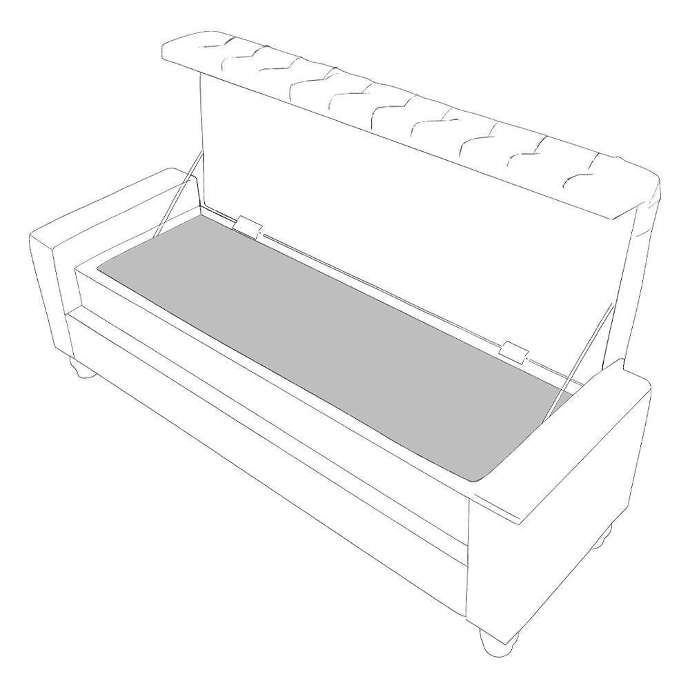 Recamier Calçadeira Bau 140 Cm Pes Mdf Parri Linho Sl 74 Peer Sl 74 - 5