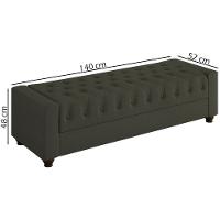 Recamier Calçadeira Bau 140 Cm Pes Mdf Parri Linho Sl 74 Peer Sl 74 - 6