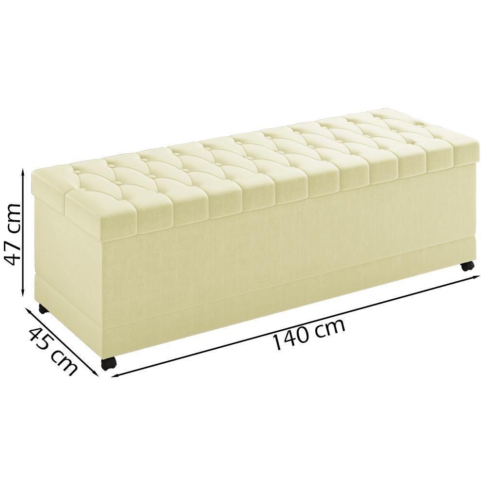 Recamier Calçadeira Bau 140 Cm Rodizios Madi Corano Tcs 350 Peer Tcs 350 - 9