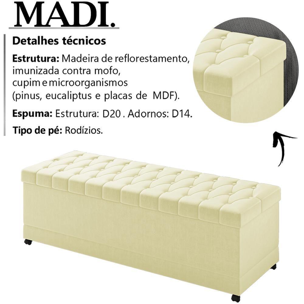 Recamier Calçadeira Bau 160 Cm Rodizios Madi Corano Tcs 350 Peer Tcs 350 - 6