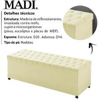 Recamier Calçadeira Bau 160 Cm Rodizios Madi Corano Tcs 350 Peer Tcs 350 - 6