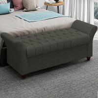 Recamier Calçadeira Bau 160 Cm Pes Mdf Ogeo Linho Sl 74 Peer Sl 74 - 6