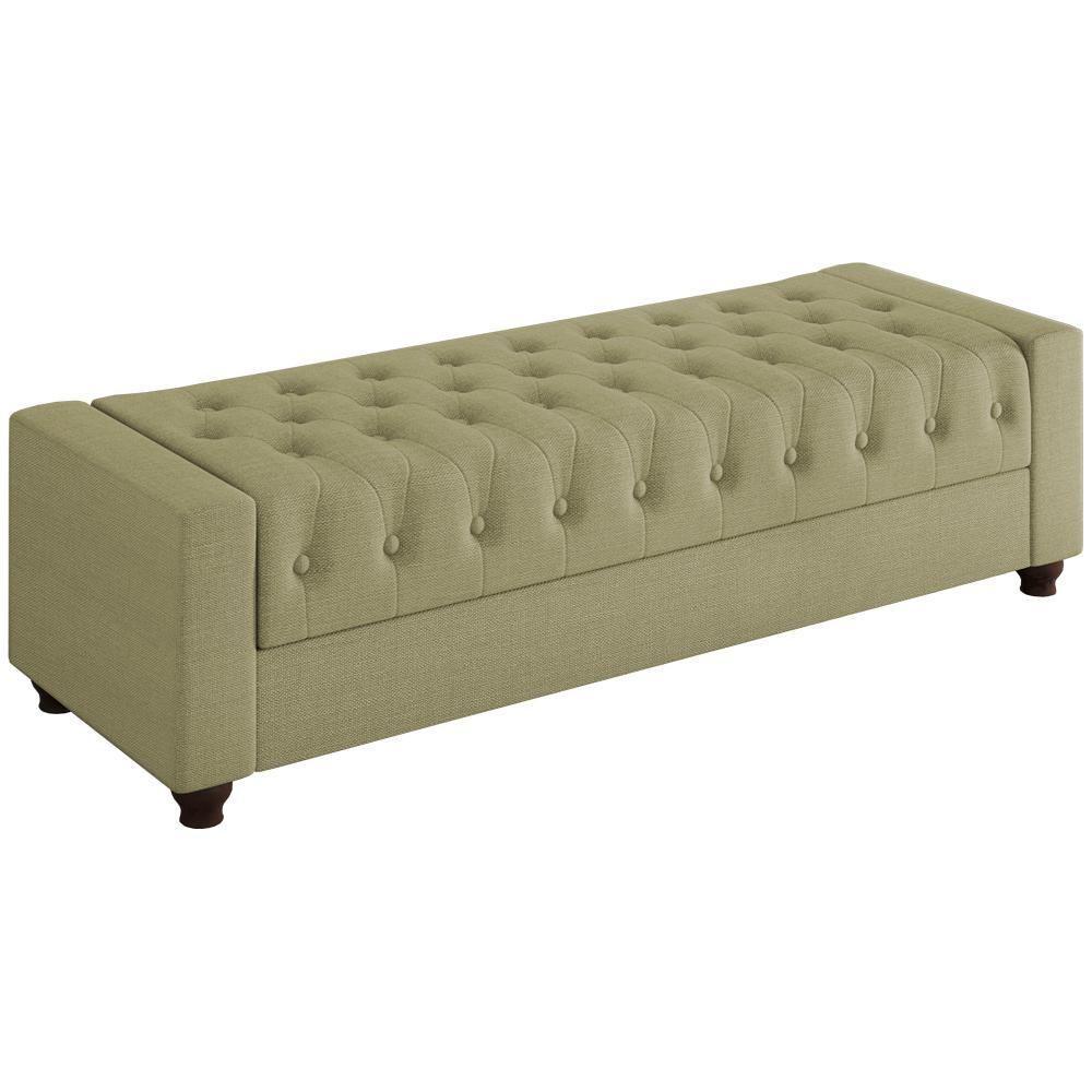 Recamier Calçadeira Bau 160 Cm Pes Mdf Parri Linho Sl 75 Peer Sl 75 - 1