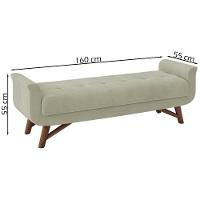 Puff Recamier 160 Cm Pes Madeira Leville Veludo Sl 940 Peer Sl 940 - 6