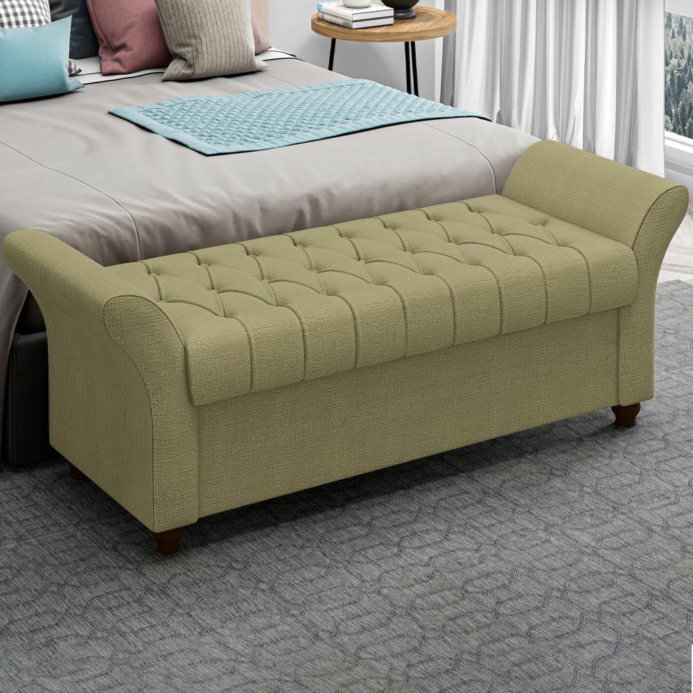 Recamier Calçadeira Bau 160 Cm Pes Mdf Ogeo Linho Sl 75 Peer Sl 75 - 4