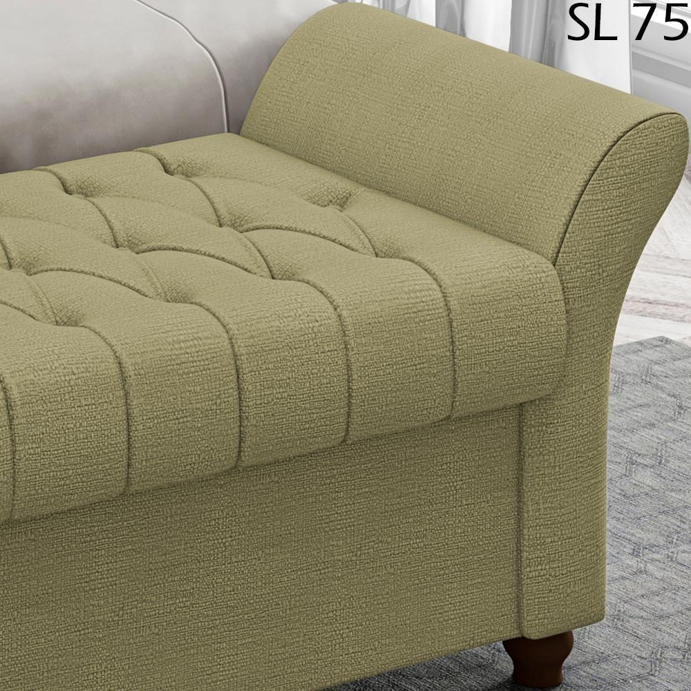 Recamier Calçadeira Bau 160 Cm Pes Mdf Ogeo Linho Sl 75 Peer Sl 75 - 6